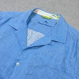 Tommy Bahama Light Blue Linen Casual Button-Down Shirt